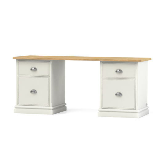 Baslow Double Filing Desk with Oak Top